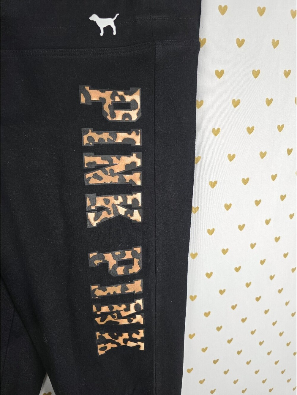 Victorias Secret PINK Cheetah Leopard SET Tee shirt Small Yoga Pants Outfit - Picture 4 of 5